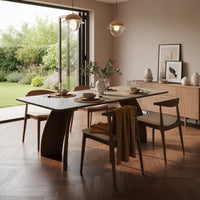 Italian Design Sintered Stone Dining Table Wear-Resistant Rectangular Dining Table Set Easy to Clean Home Furniture for Kitchen