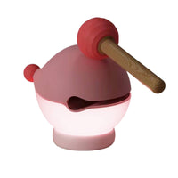 Minimalist Wooden Tabletop Night Light Soft Glow Wooden Aquatic Night Light Rounded Aquatic Shaped Lamp