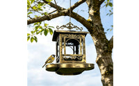 Hanging Bird Feeder Decorative Solar Bird Feeder Open Sided Garden Decor for Backyard