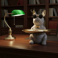 French Canine Statue Tray Distinctive Gift Suggestion French Canine Butler Statue Dog Figurine Key Holder Versatile Decor
