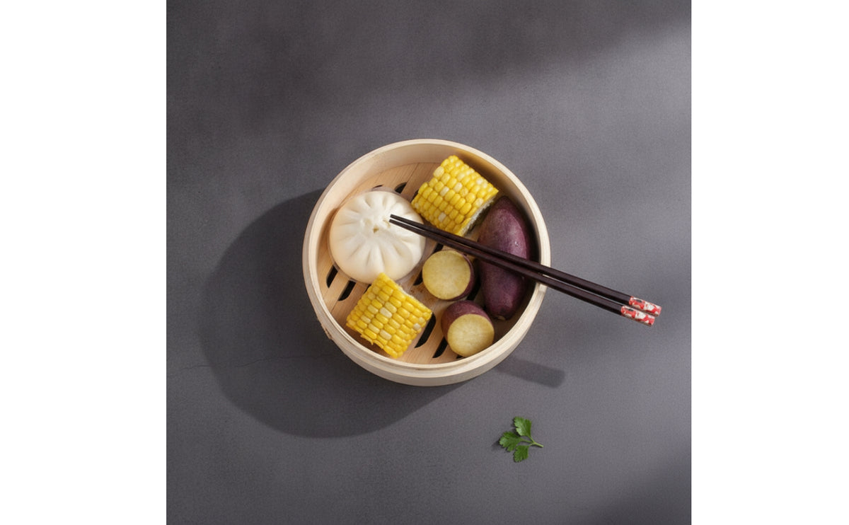 Shallow Bamboo Steamer Basket Round Bamboo Steamer Woven Cookware Natural for Home Cooks, Dumplings, Steamed Small Dishes Sum, Buns