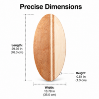 Birch Balance Board 76cm, Egg Shape Wooden Wobble Board with Cork Roller, for Adults Fitness & Central Strength Training