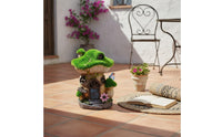 Mushroom House Figurine Outdoor Mushroom Cottage Statue Hand-Painted Look Fairy Garden Statue for Lawn, Courtyard