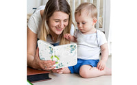 Baby Photo Album Stitched Edges Fabric Baby Album Photo Keepsake Book Eucalyptus Foliage Floral Print for New Parents, Nursery