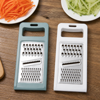 Multi-Function Vegetable Grater, 4 Blade Kitchen Grater for Salads, Fine Coarse Shredding Julienne Stainless Steel Grater