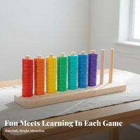 70 Pieces Logical Thinking Training Educational Color Sorting Toy Early Learning Rainbow Color Sorting Game Develops Fine Movement Skills