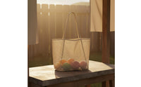 Interior Pocket with Zipper Mesh Beach Bag Anti-Sand Bottom Foldable Tote Bag Minimalist Design Women's Accessory for Shopping