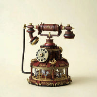 Telephone Building Set with Carousel Base Illuminated Telephone Model Kit with Lights Carousel Model Decorative for Builders