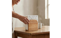 Rounded Top Wooden Tissue Box Holder Solid Wood Upright Tissue Holder Rectangular Home Decor Exposed Design for Tabletop, Kitchen