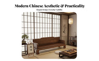 Solid Wood Arhat Bed Mortise and Tenon Joinery Walnut Arhat Couch Ergonomic Design New Chinese Design Daybed for Collectors, Adults, Reception Area