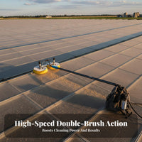 Safe on Panels Electric Solar Panel Cleaner Soft Bristles Photovoltaic Panel Washing Tool Lightweight Design Telescopic Pole Cleaning Brush Brushless Engine for Greenhouse Owners, Homeowners, Professional Cleaners, Greenhouses, Sunrooms, Outdoor, Rooftops