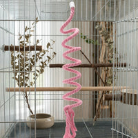 Parrot Climbing Toy Spiral Rope, 150cm Bird Perch and Parrot Perch, Cage Hanging Climbing Toy for Parakeet Cockatiel and African Grey
