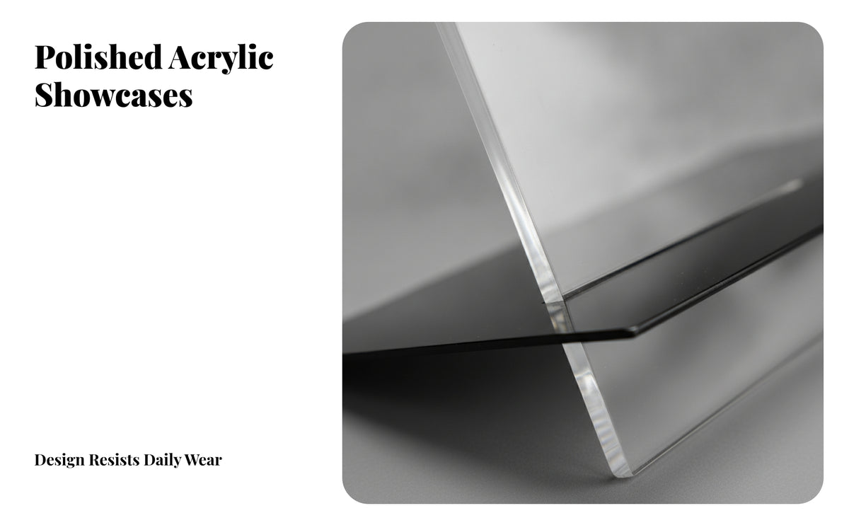 Clear Acrylic Display Stand | unobstructed-front Structure, Space-Saving Design, Cookbook Stand, for Reception Counter
