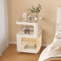 Movable with casters curved designd Rolling Table Light Luxury Rolling curved designd Table Modern and design Household Furniture Multi-Functional for Apartment Dwellers, telecommuter Workers