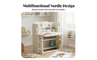 Multi-Functional Kids Desk and Chair Set Child-Safe Design Toddler Study Table Easy to Clean Kids Art Table and Chair Set Convertible Desktop for Toddlers, Preschoolers, Parents, Playroom, Nursery, Daycare, Classroom