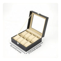 Dustproof Watch Box with Window Padded Watch Case with Glass Lid Rectangular Clear for Enthusiasts