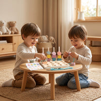 Geometric Stack and Sort Board Fine Motor Shape Matching Board Educational Shape Sorter Color Sorting for Children