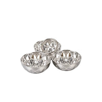 Faceted Three-Compartment Dish with Handle Long-Lasting 3-Compartment Condiment Bowl Compact Dipping Tray Food Safe for Home Dining