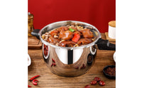 Multi-Cooktop Compatible Stainless Steel Pressure Cooker Large Capacity Stainless Steel Pressure Pot Heat-Resistant Handles Fast Cooking Pot Energy Saving for Families, Home Use