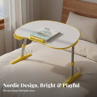Peanut Shaped Study Table Multi-Use Foldable Bed Table Lightweight Adjustable children's Desk for Preschoolers, Young Children, on the Floor, Playroom