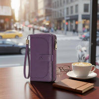 Contactless-Blocking Wallet Zipper Closure Zippered Card Holder Large Storage Capacity Small Accessory for Everyday Use, Travel, Shopping