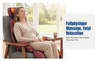 Full Body Kneading Massage Chair Pad, Multifunctional Neck, Shoulder, Spine, Waist, Home Smart Vibration, PU Leather