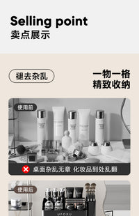 高级感化妆品收纳盒桌面梳妆台口红面膜护肤品抽屉置物架整理箱Y 口红收纳盒【24格丨顶部置物台丨底部带抽屉】