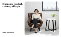 Single-Seater Wooden Frame Accent Chair Light Luxury Aesthetic Armchair Space-Saving Seating Furniture Ergonomic Design for Apartment Dwellers, Homeowners, Readers, Balcony, Living Room, Bedroom, Reading Nook