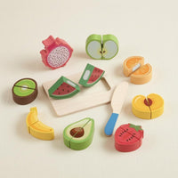 Wooden Cutting Toy Hands-on Pretend Slicing Set Realistic Wooden Food Playset
