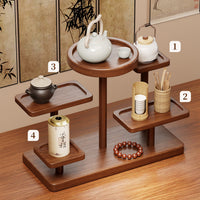 Vintage Chinese Style Display Shelf for Tea Cups and Pots - Multi-layer Wooden Storage Rack