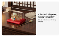 2 Pieces Traditional Chinese Hair Crown Tassel Design Traditional Chinese Hair Accessory Set Retro Dragon Crown Hairpin Set for Brides, Photoshoots