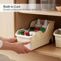 Kitchen Cabinet Pull-Out Storage Organizer with Wheels for Pots, Lids, and Spices