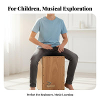 Easy to Play Wooden Cajon Portable Wooden Percussion Box No Tuning Required Percussion Instrument Versatile Sound for Beginners, Musicians, Music Practice, Live Performance, Jam Sessions, Acoustic Sets