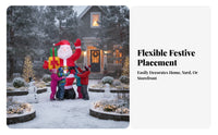 Air-Inflated Inflatable Santa Built-in Fan Giant Inflatable Santa Full-Body Christmas Yard Decor Gift Prop for Indoor Display