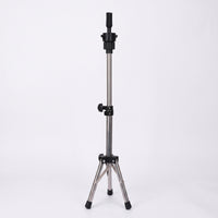Desktop Mannequin Head Tripod Adjustable Hairpiece Stand with Clamp Compact Hairpiece Stand with Tripod Base Stable for Home Practice