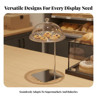 Supermarket Tasting Station Built-in Trash Bin Food Sampling Stand Stable Base Sample Display Rack for Event Promoters, Grocery Stores