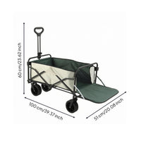 Swivel Wheels Foldable Wagon Removable Liner Collapsible Wagon Oxford Textile Pull Handle Carrier Metal Frame for Camping, Picnics, Outings
