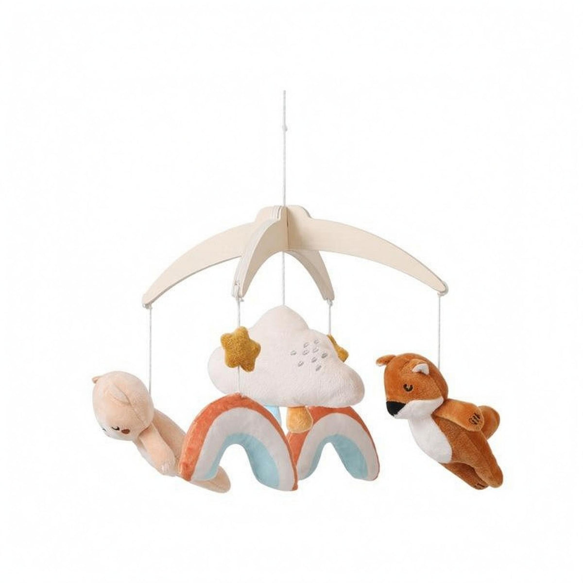 Wooden Crib Mobile Arched Frame Wooden Infant Present Idea Nursery Bed for Pram