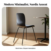 Minimalist Design Molded Shell Chair Ergonomic Backrest Dining Seating Armless Indoor Furnishing High-Density Foam Cushion for Homeowners, Business Owners, Reception Area, Office, Kitchen, Living Room