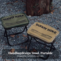 Portable Folding Stool Aluminum Alloy Frame Portable Camping Stool Quick Setup Foldable Compact Seat for Music Festival Goers, Hikers, Queuing