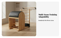 Core Strengthening Pilates Ladder Barrel High-Density Foam Padding Pilates Arc Barrel Adjustable Wood Exercise Ladder Ergonomic Design for Stretching Lovers, Postpartum Women, Office Workers, Gym, Rehabilitation Center, Living Room