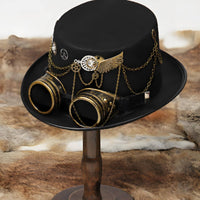 Decorative Goggles Steampunk Top Hat Gear Motifs Costume Top Hat Chain Accents Dress-up Item Wing Ornament
