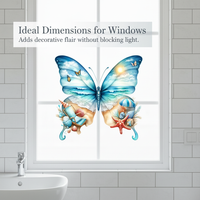 Waterproof Beach Butterfly Self-Adhesive Wall Decal for Windows, Glass, Bathroom, Toilet Decoration