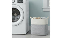 Linen Basket with Handles Blanket Basket Decorative Home Organization for Bedroom