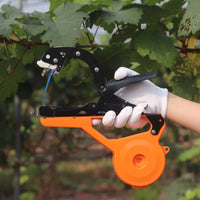 Orange Plastic Body Manual Vine Tie Tool Trigger Handle Handheld Tape Tie Tool Clamp Style Plant Tying Tape Machine Spool Housing for Orchard Work, Gardening