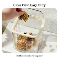 Clear Cylindrical Container with Lid space-saving Design Waste container Transparent construction