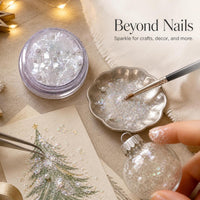 Iridescent Opal Pearl Nail Art Flakes for Christmas Decorations