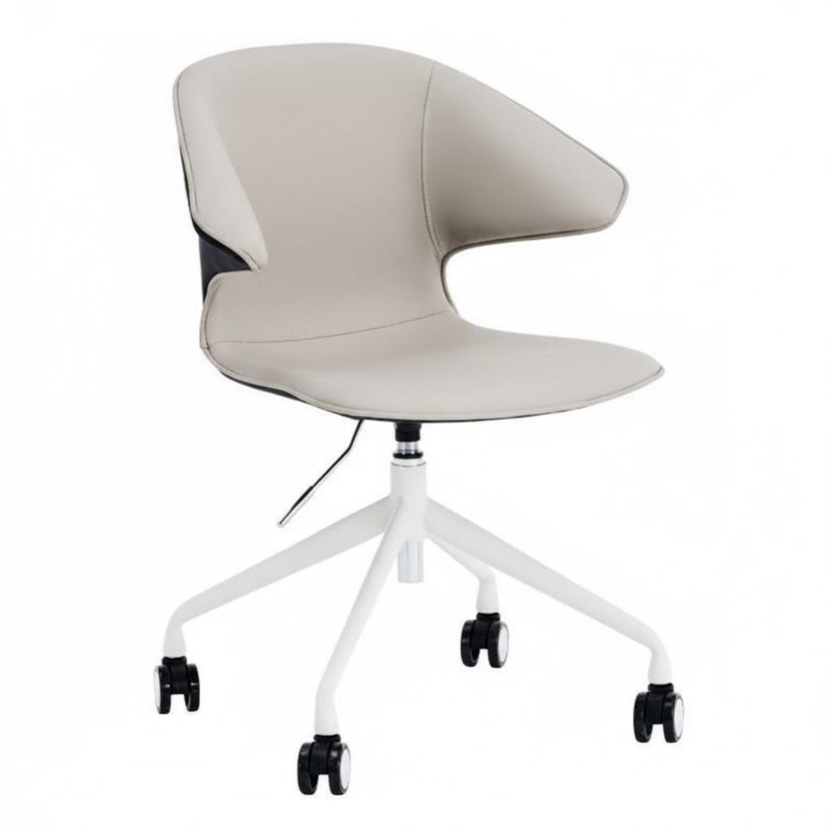Minimalist and design Armless Shell Chair on casters Height Adjustable rotate Seat Ergonomic Design Office Furniture effortless Rolling Casters for Home Workers, Adults, Students, Study Room, Small areas, Bedroom
