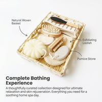 Bath Accessories Set for Adults, 9 Piece Kit with Sponge Ball, Exfoliating Collection for Daily and Gift Giving