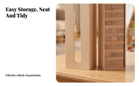 Wooden Stacking Block Toy Smooth Finish Tall Stacking Block Set Fine Motor Skills Storage Box Toy